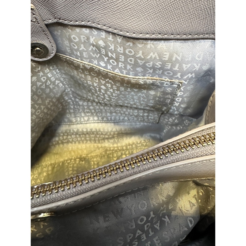 Kate Spade NY Laurel Way Evangelie Taupe Saffiano Leather Satchel Crossbody Bag - Picture 13 of 16